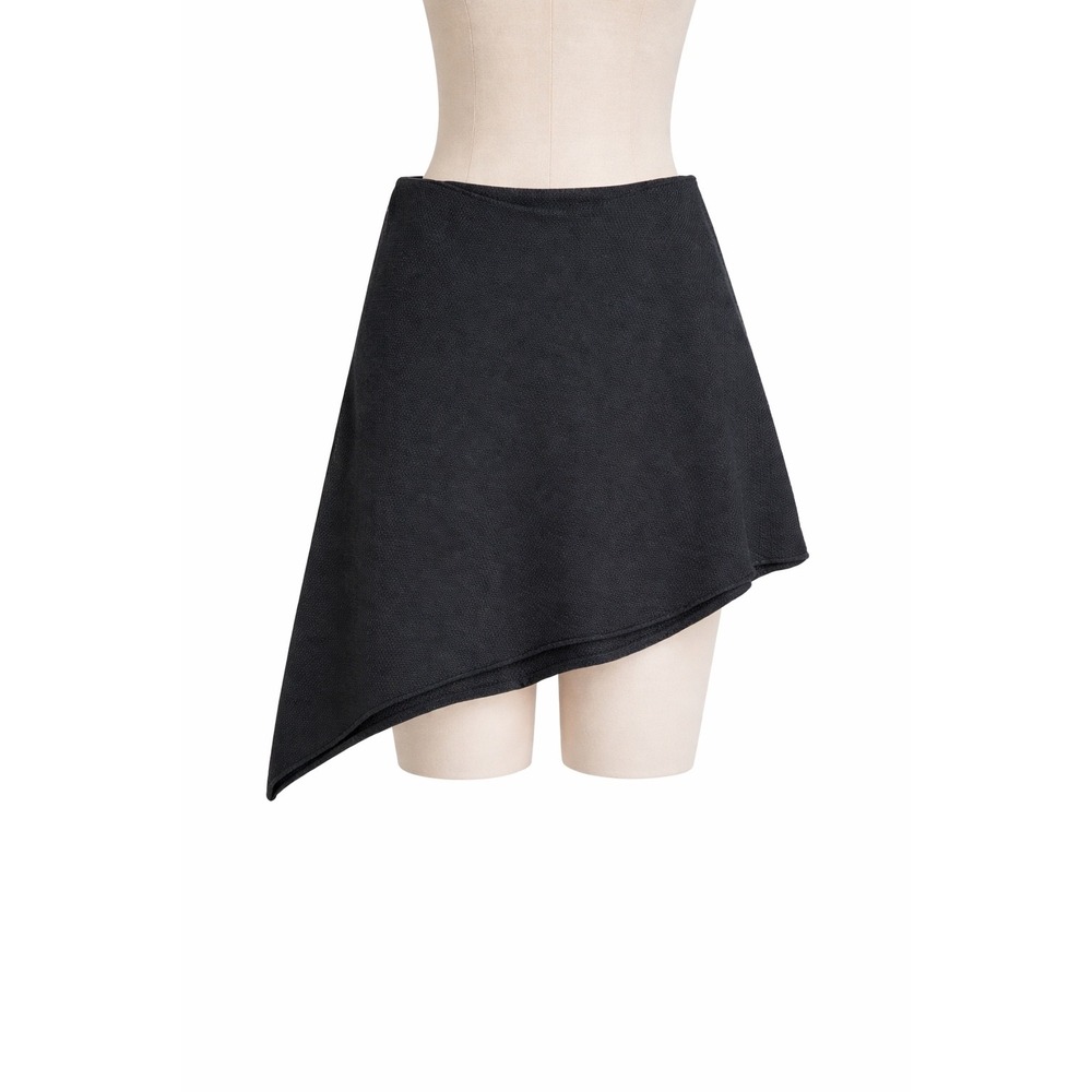 NWT Free People FP Beach Black Asymmetrical Mini Skirt Knit OB2164678 Whimsigoth